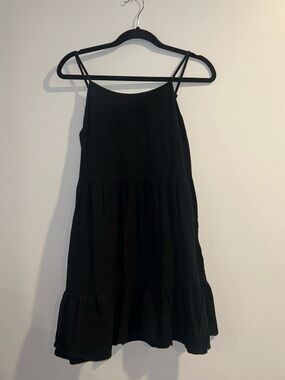 Black Tiered Spaghetti Strap Dress